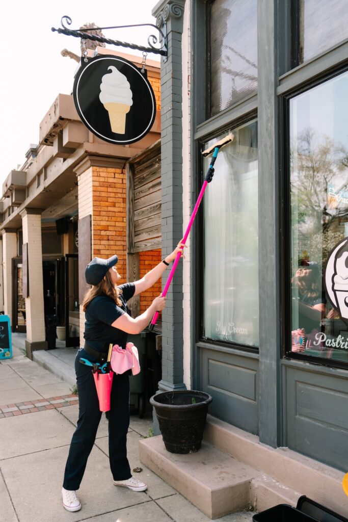 Cleaning a window in Cincinnati Ohio