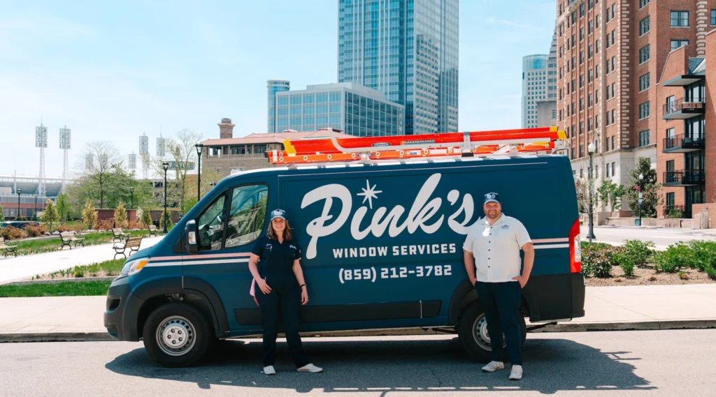 Pink's Owners in front of their van in Cincinnati